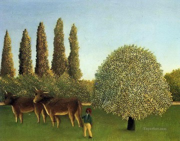 アンリ・ルソー Painting - 野原で 1910 アンリ・ルソー ポスト印象派 素朴原始主義